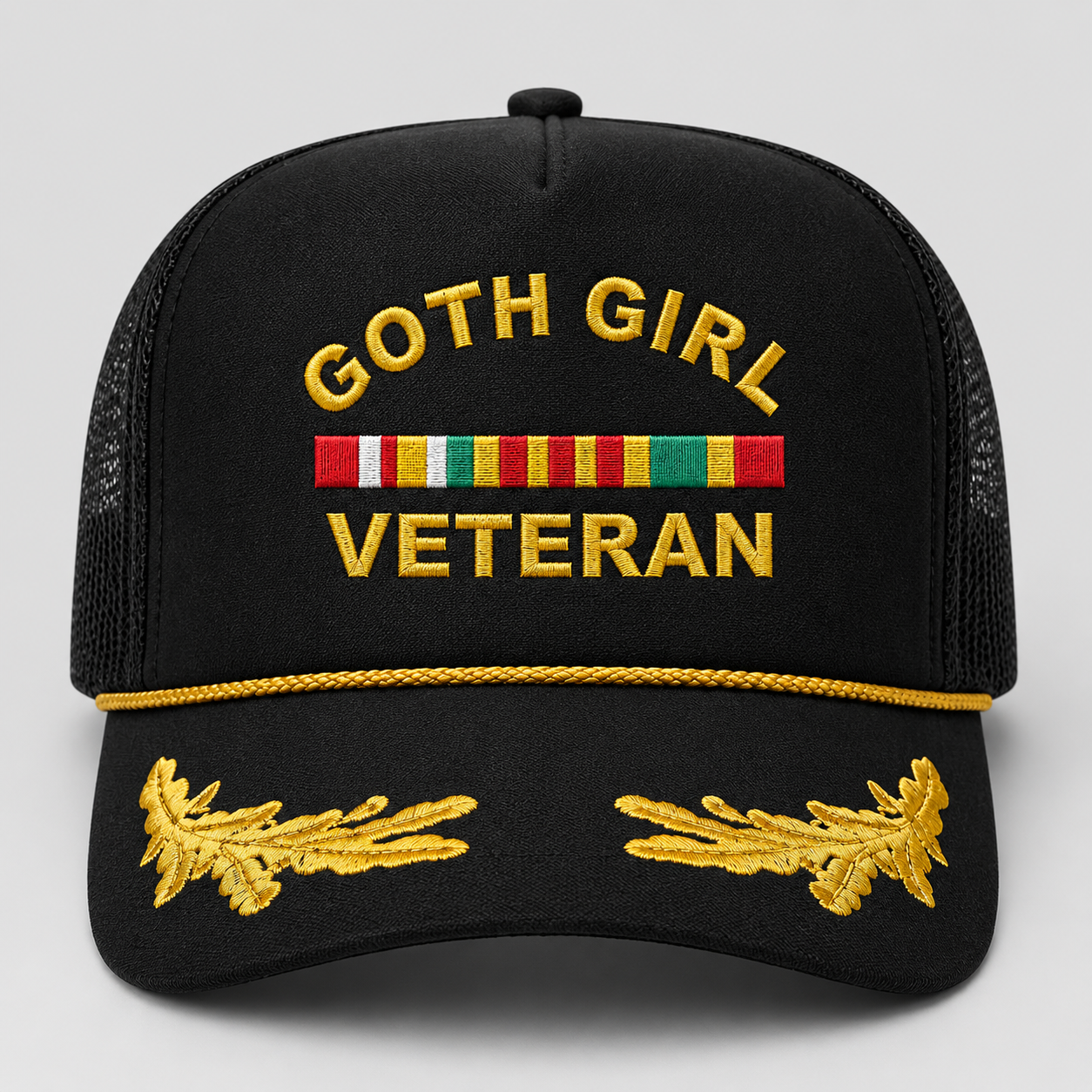 Goth Girl Veteran Trucker Hat